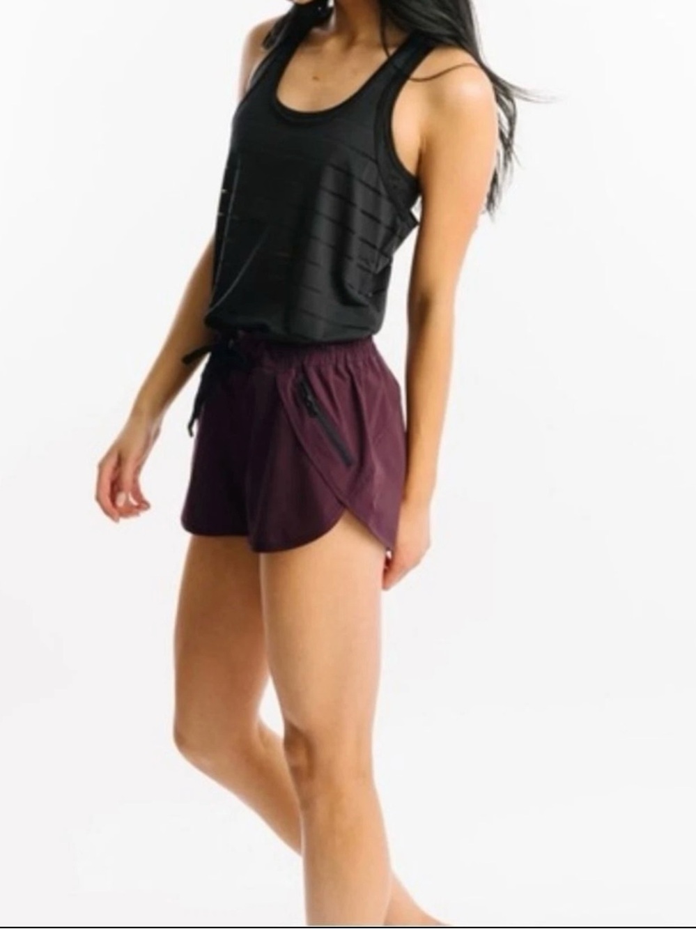 ZYIA Plum Fierce Zipper Pocket Shorts
